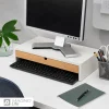 زیرمانیتوری کشودار چوبی دکورین مدل DEC-0006 سفید - Image 2
